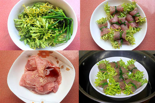 Cách làm thịt cuộn hoa thiên lý hấp siêu thơm ngon và bổ dưỡng
