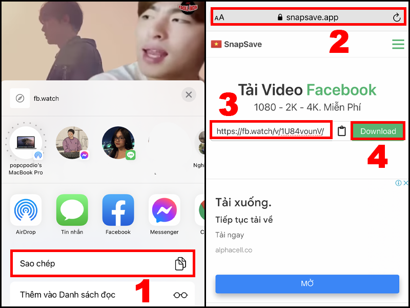 [Video] Cách tải video từ Facebook về iPhone KHÔNG cần cài ứng dụng