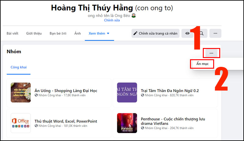 Cách ẩn nhóm tham gia trên Facebook bằng máy tính cực đơn giản