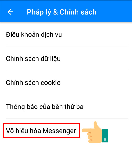 Cách vô hiệu hoá tài khoản Facebook Messenger