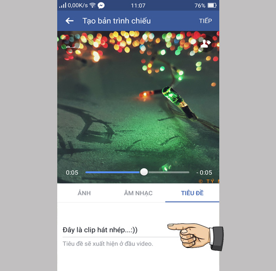 Tạo bản trình chiếu để đăng lên Facebook