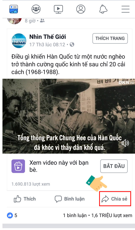 Tính năng mời bạn bè cùng xem video của Facebook