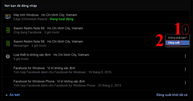 Cách đăng xuất Facebook, Messenger trên thiết bị khác từ xa cực nhanh