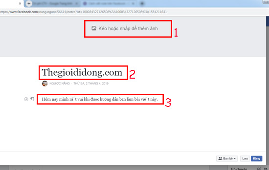Cách viết note trên Facebook