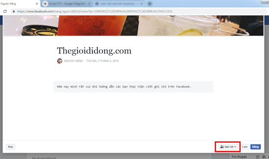 Cách viết note trên Facebook