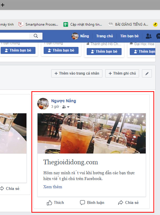 Cách viết note trên Facebook