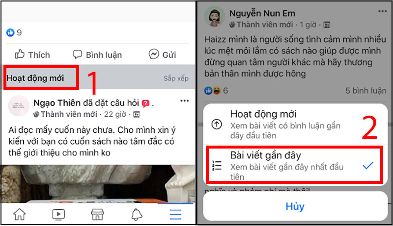 Cách xem bài viết mới nhất, gần đây nhất trong các hội nhóm Facebook
