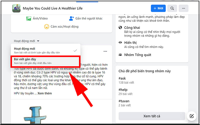 Cách xem bài viết mới nhất, gần đây nhất trong các hội nhóm Facebook