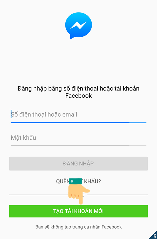 Đăng nhập Messenger không cần tài khoản Facebook