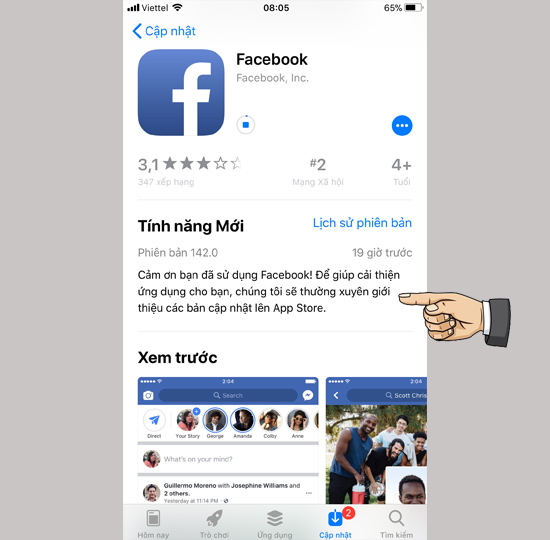 Facebook cập nhật bản vá lỗi mới trên iOS