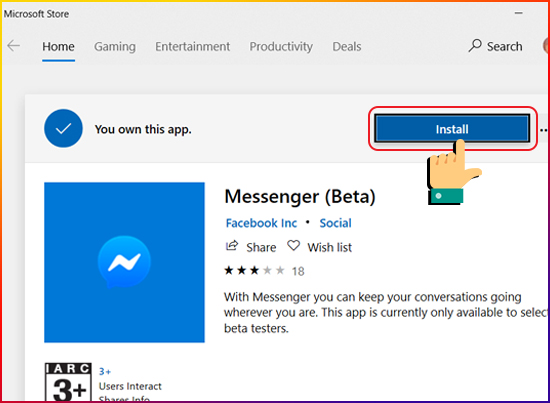 Facebook Messenger bản Beta dành cho Windows 10