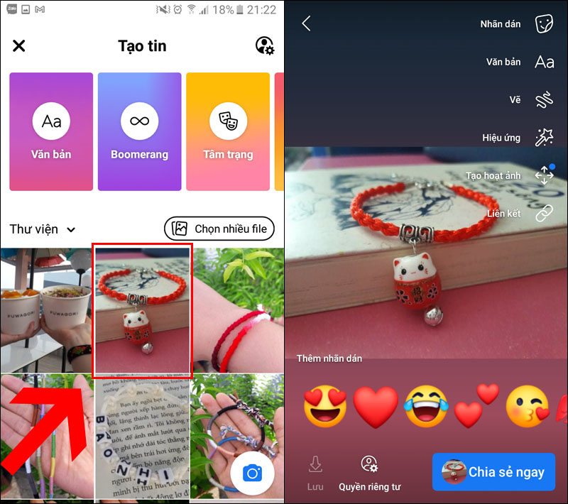 Cách chèn link website vào story (tin) trên Fanpage Facebook