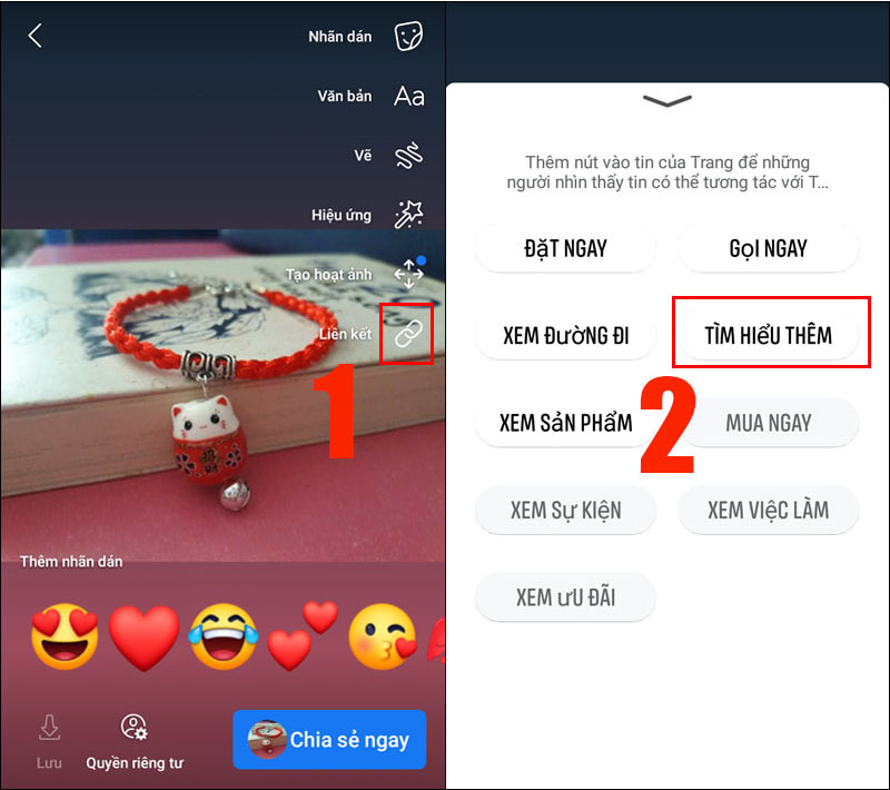 Cách chèn link website vào story (tin) trên Fanpage Facebook