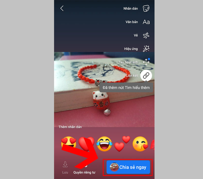 Cách chèn link website vào story (tin) trên Fanpage Facebook