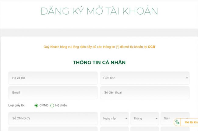 Hướng dẫn mở tài khoản ngân hàng Online miễn phí tại nhà
