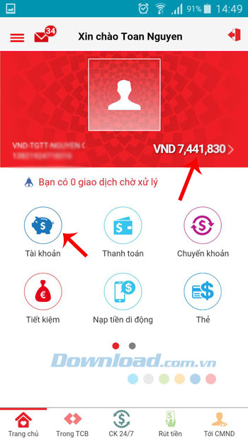 5 Cách kiểm tra nhanh số dư tài khoản Techcombank năm 2021