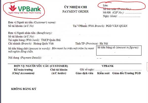 UNC là gì và mẫu ủy nhiệm chi ACB BIDV VCB mới nhất 2021