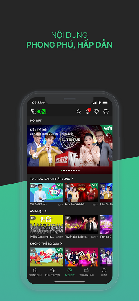 VieON: Ứng dụng xem phim, game show Người Ấy Là Ai, Quý Ông Đại Chiến,...