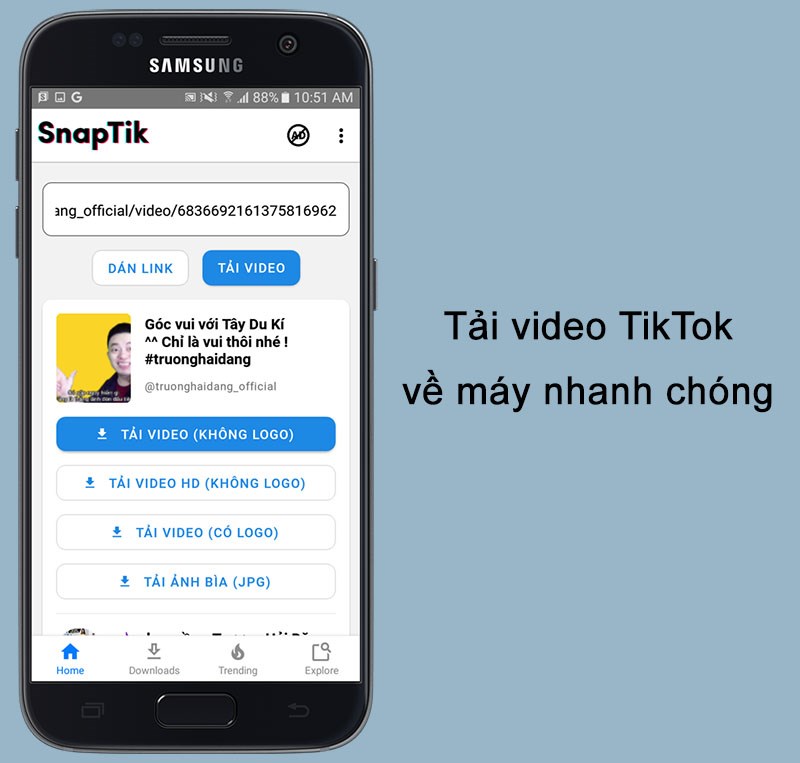 SnapTik: Tải video TikTok không có logo, xóa logo video TikTok trên điện thoại