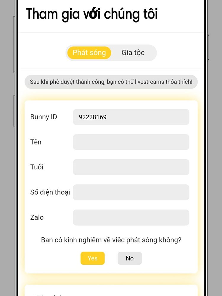 Bunny Live - Live stream: ứng dụng live stream, xem video và nhắn tin