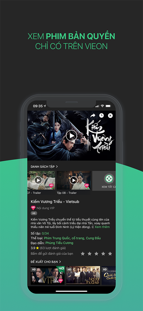 VieON: Ứng dụng xem phim, game show Người Ấy Là Ai, Quý Ông Đại Chiến,...