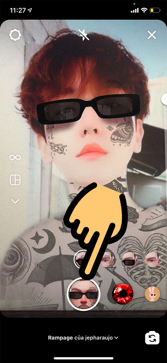 Cách quay video filter hình xăm trên Instagram