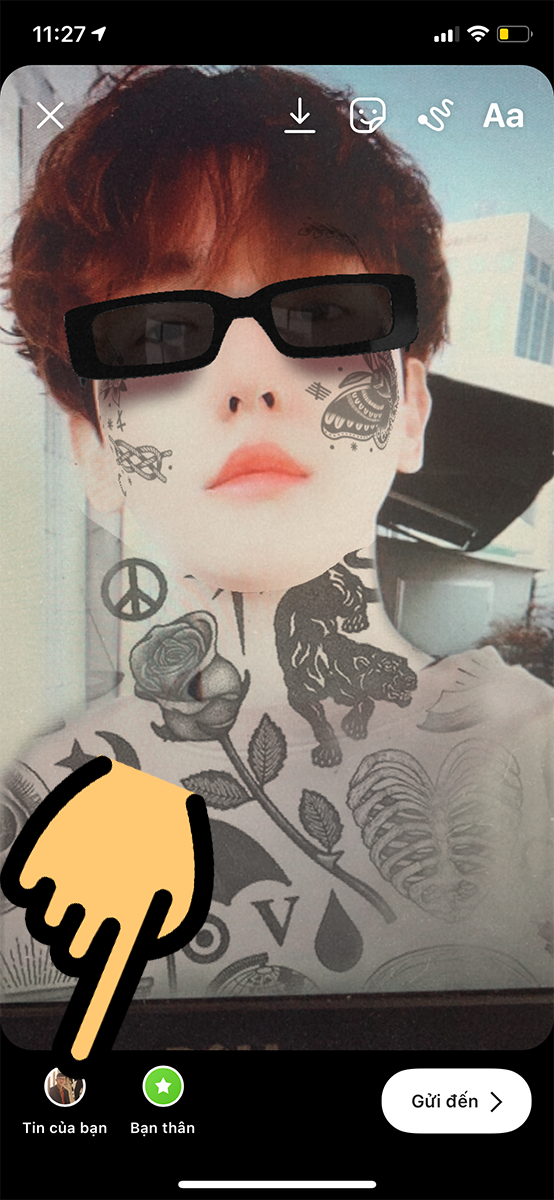 Cách quay video filter hình xăm trên Instagram