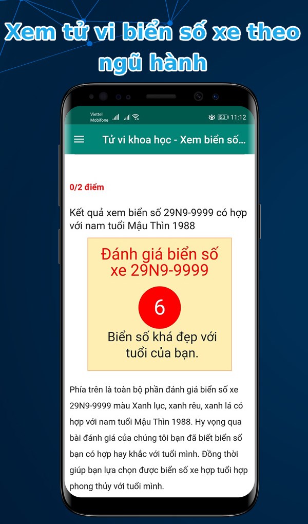 Ứng dụng Tử vi khoa học - Xem biển số xe phong thủy, ý nghĩa biển số xe
