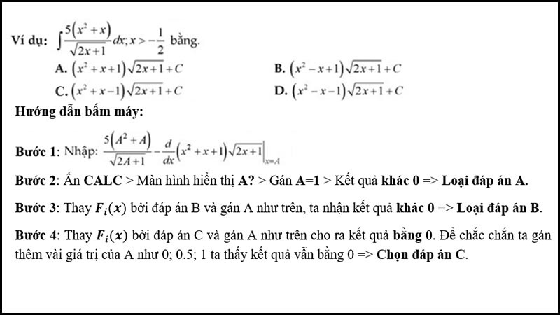 Cách bấm máy tính lim, tích phân, đạo hàm, nguyên hàm thi trắc nghiệm