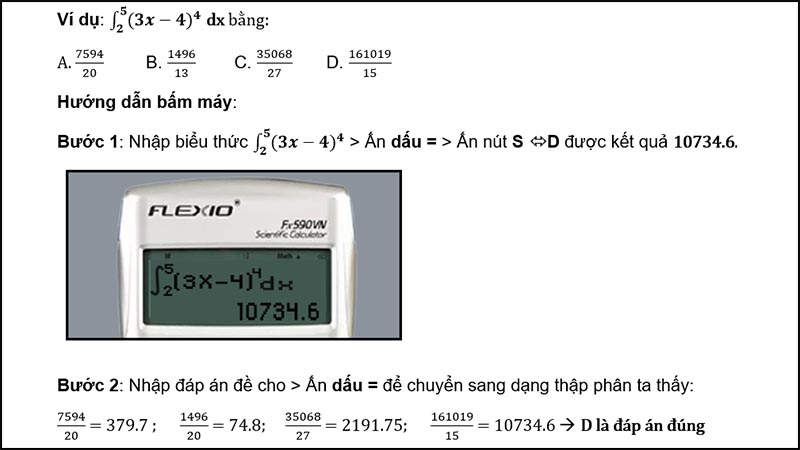 Cách bấm máy tính lim, tích phân, đạo hàm, nguyên hàm thi trắc nghiệm