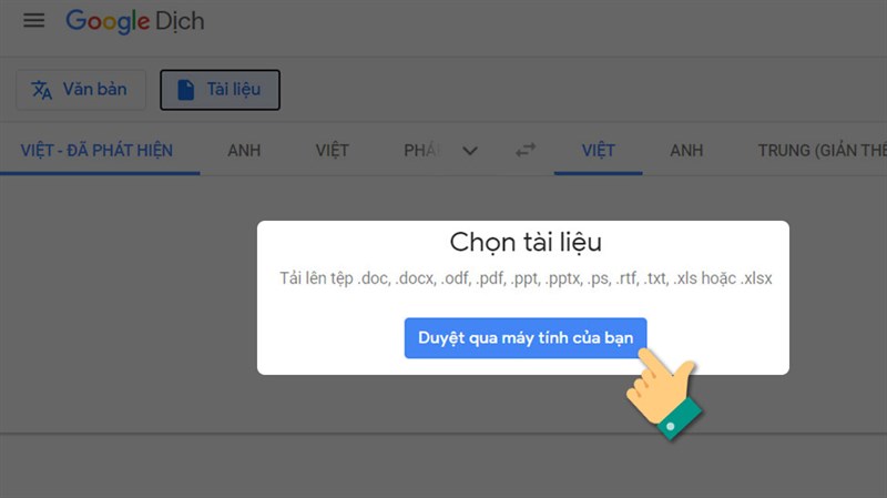 Cách dịch trang tài liệu bằng Google Translate trên máy?