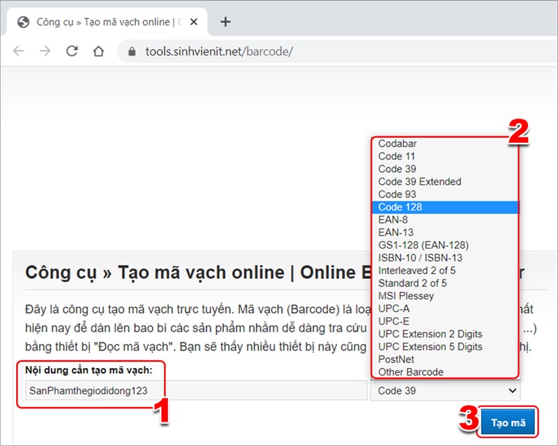 4 cách tạo Barcode, mã vạch Online miễn phí, tốt và dễ dàng nhất