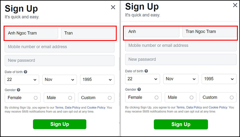 First Name, Last Name là gì? Cách điền chuẩn chính xác, không bị sai