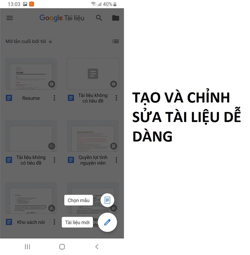 Google Tài liệu (Google Docs) - tạo và chỉnh sửa tài liệu trực tuyến, miễn phí