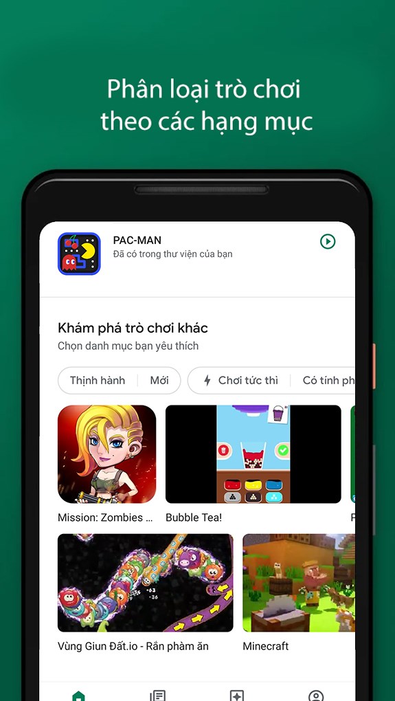 Google Play Trò chơi: Chơi game không cần cài đặt