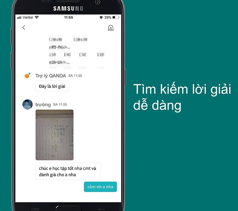 QANDA -  Ứng dụng giải toán lớp 1-12, nhờ gia sư giải