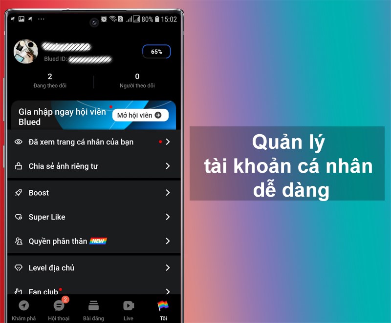 Ứng dụng Blued Việt Nam - Mạng xã hội gay, chat gay