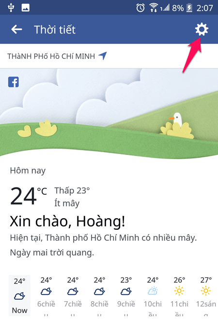 Cách xem dự báo thời tiết ngay trên Facebook