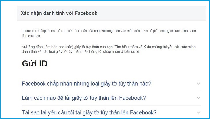 Hướng dẫn lấy lại mật khẩu Facebook bằng thẻ căn cước CMND