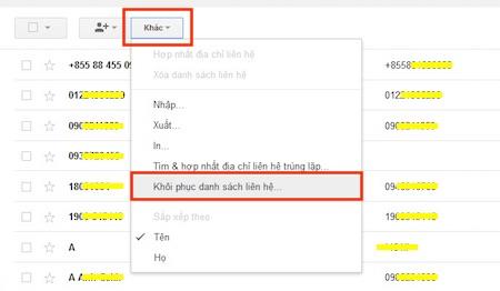 Cách lấy danh bạ từ Gmail trên máy Android