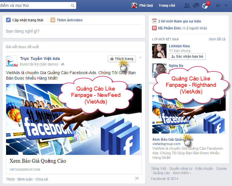 quảng cáo facebook