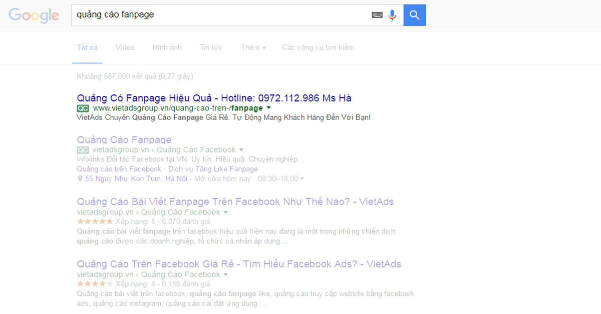 quảng cáo facebook