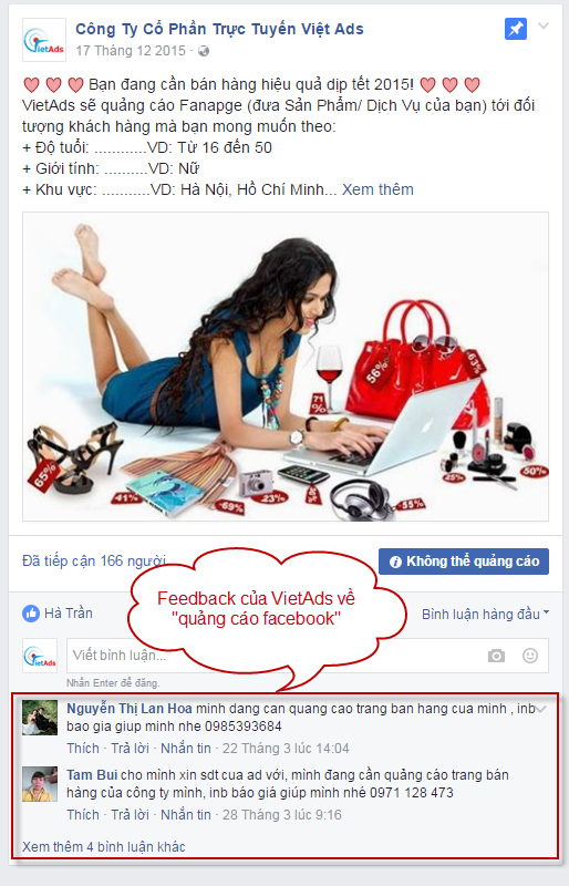 quảng cáo facebook