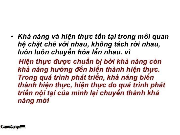 Khả năng và hiện thực là gì và mối quan hệ giữa chúng?