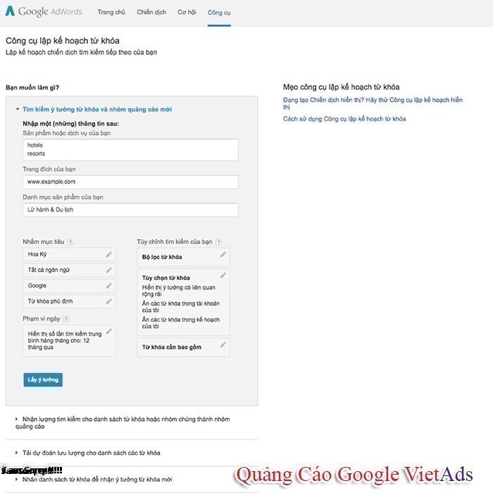 Các công cụ cần biết khi quảng cáo Google Ads