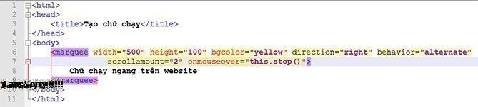 Thẻ Marquee là gì và các thuộc tính thẻ marquee thông dụng?