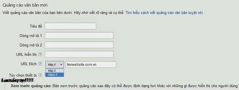 mẫu quảng cáo google adwords