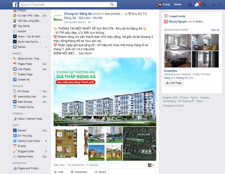 Quảng cáo trên Facebook hiệu quả với VietAds?