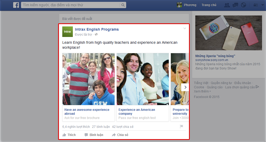quảng cáo facebook