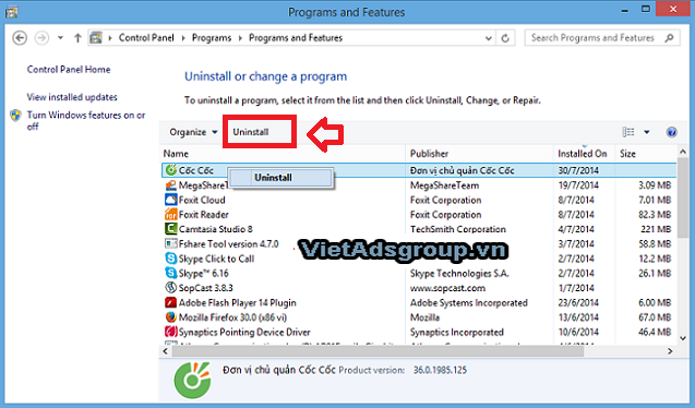 Hướng Dẫn  Cách Gỡ Bỏ Hoàn Toàn Trên Trình Duyệt Cốc Cốc?